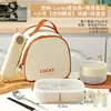 Lonchera Cuantitativa de Doble Capa para Reducir Grasa, Apta para Microondas, Lonchera con Compartimentos, Juego de Loncheras Cuadradas Portátiles para Oficinistas