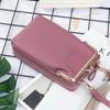 Bolsa para teléfono móvil de doble capa con patrón de lichi, cartera larga de moda para mujer, bandolera cruzada, bolsa súper suave con múltiples ranuras para tarjetas al por mayor