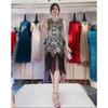 Vestido de lantejoulas Vintage indústria pesada frisado Tassel vestido Shake Lin Xiaoxuan mesmo vestido
