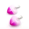Pingente de amor em pedra natural transfronteiriço 20mm pingente de coração cor de cristal pingente de coração de pêssego acessórios de joias para colar