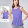 Camiseta sin mangas de Hilo de Bambú Fino de Secado Rápido Transpirable para Yoga para Mujer con Diseño de Espalda de Gota de Agua Top Deportivo de Fitness