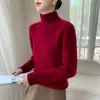Cachemira Otoño/Invierno 2025 Nuevo Suéter de Lana Gruesa de Manga Larga con Cuello Alto para Mujer, Moderno, Versátil, Informal