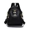 Mochila de Couro PU Macio Nova da Moda Estilo Coreano Leve Moderna para Mulheres Casual Viagem Armazenamento Ombro Transversal