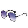 Nuevas gafas de sol de moda para hombre de metal de doble puente estilo rana europeo y americano, gafas de sol degradadas de alta gama para mujer de Amazon