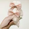 Pinza para el cabello con lazo de cinta de gasa de seda brillante para niños, Pinza para el cabello, Adorno para el cabello de princesa dulce, Súper hada