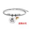 Pulsera europea y americana transfronteriza de acero inoxidable hueso de serpiente pulsera etiqueta temporada de graduación arcoíris regalo de vacaciones grabado pulsera de acero titanio