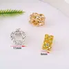 Color Oro 18K Conservación del Color Micro-Pavimentado Circonita Separadores de Rueda Trébol de Cuatro Hojas Flor de Ciruelo Diamante Materiales para Pulseras Collares DIY Accesorios