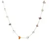Collar de piedra original colorido para mujer, verano 2023, nueva cadena de clavícula de celebridades de Internet, collar de cadena elegante y a la moda que combina con todo.