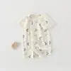 Roupas de Bebê, Estilo Verão Fino, Macacões de Manga Curta com Toque de Seda, Pijamas Frescos e Respiráveis, Macacões de Bebê, Roupas de Verão