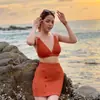Novo maiô sexy dividido feminino, cobertura de barriga, emagrecimento, peito pequeno, push up, biquíni conservador, maiô de primavera quente