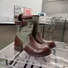 Botas Martin para Mujer, Estilo Británico, Punta Redonda, Tacón Cuadrado, Botines Cortos de Mezclilla, Botas Planas, Botas de Media Caña, Botas de Motociclista, Botas con Hebilla de Cinturón