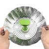 9 polegadas de aço inoxidável dobrável telescópico vapor rack gaiola multi-função prato com punho pés dobráveis pequena bandeja de frutas