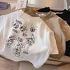 Camiseta Redonda de Manga Corta para Niños y Bebés Estilo Coreano Nueva de Verano Algodón Dibujo Animado Estampado Mickey Top para Niños