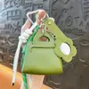 Porta-Moedas Chaveiro de Couro Criativo Novo Exquisito Bonito Flor Pequeno Espelho Acessórios Bolsa de Fone de Ouvido Pingente Atacado