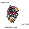 Broche de aleación creativa de moda con diamantes de imitación de cristal mediano, exquisito broche que combina con todo para mujer, para traje, vestido, ramillete, joyería