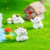 Micro-Paisaje Creativo Linda y Dulce Figurita de Vaca Pequeña Decoración de Jardinería DIY Adorno Mini para Coche Escritorio