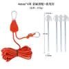 Ajustador de polea para exteriores Soporte para tienda de campaña Polea ajustable de metal Cuerda de viento reflectante Cuerda para dosel de sombrilla engrosada 4 mm