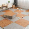Tapete de Piso de Espuma com Textura de Madeira Tapete de Engatinhar Infantil Encaixável Tapete de Piso Casa Tatami Espesso Tapete Quarto Infantil