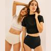 Traje de baño para mujer 2022 Nueva Moda Dividido Conservador Cintura Alta Tres Piezas Pantalones para Cubrir Vientre Estudiantes Trajes de Baño Japoneses y Coreanos