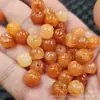 Jade de Seda Dorada de Hotan, Xinjiang, Cuentas de Calabaza, Cuentas Sueltas de Jade, Jade de Cuarcita Rojo-Naranja, Calabaza de la Fortuna, Hebilla de Jade, Joyería con Cuentas de Ábaco