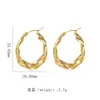 Brincos Espirais Torcidos de Aço Titânio Ouro 18K Moda Exagerada Retro Estilo Europeu e Americano