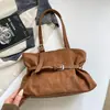 Bolso Retro de Gamuza Melanoid para Debajo del Brazo para Mujer de Gran Capacidad con Cinturón de Personalidad Bolso Tote Bolso de Mano Moda para Hombro