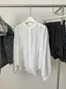 2026 Início do Outono Camisa Simples Estilo Coreano Lyocell Tencel Feminina Versão Coreana Estilo Retrô Francês Old Money Camisa com Gola Redonda