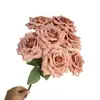 Tela Recubierta de Alta Gama 7 Cabezas Rosa Diamante Flor Artificial Hogar Boda Ramo Flor Falsa Exportación Amazon Mayorista