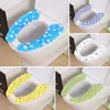 Pegatinas de inodoro con estampado de dibujos animados, funda de inodoro cálida de invierno, autoadhesivas, corte estático, alfombrilla de inodoro lavable