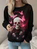 Sudadera de Mujer Larga con Mangas Largas, Moda Tendencia, Impresión Digital, Serie de Terror de Halloween Transfronteriza de Amazon