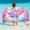 Toalla de baño infantil de microfibra con estampado de dibujos animados, fabricantes transfronterizos de toallas de playa de Amazon, toalla absorbente de secado rápido para natación
