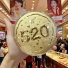 Bolo Dourado de Bolinhas de Água Ouro Puro Fique Rico Imediatamente 520 Feliz Aniversário Paz e Alegria Lembrança Grande Bolo Presente Ornamento