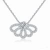 Juego de Joyería Transfronterizo Europeo y Americano de Cuatro Piezas Plata de Ley S925 Flor Zircón Anillo Pendientes Collar Pendientes de Tres Piezas