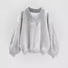 Amazon Comércio Exterior Transfronteiriço Moletom Cinza Outono Manga Curta Estilo Coreano Casual Solto Gola V Top Confortável e Casual