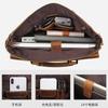 Bolsa Masculina Jiameida de Couro Genuíno Europeu e Americano para Viagens de Negócios, Bolsa Transversal, Pasta de Couro de Vaca de Primeira Camada com Costuras, Estilo Executivo