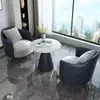 Conjunto de Sofá Individual e Mesa de Centro de Luxo Leve para Lazer, Recepção de Hotel, Reunião de Escritório de Vendas, Cadeira de Recepção de Salão de Beleza