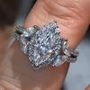 Anillo explosivo transfronterizo de TikTok con incrustaciones de diamante de circón ojo de caballo Anillo de boda de moda europea y americana para mujer r5323