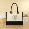 Bolso Nuevo Simple con Letras, de Aspecto Elegante, Bolso de Mano de Gran Capacidad, Bolso de Lino Personalizado con Letras, Personalizable con Impresión de Logo