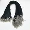 Negro 1.5 Cuerda de Cuero Encerada Coreana Collar Cordón Colgante Cuerda Broche de Langosta Metálico Cuerda de Collar de PU Accesorios Venta al por Mayor