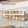 Cartón de Huevos Tipo Deslizante para Puerta Lateral de Refrigerador Especial de Doble Capa Dispositivo Automático para Rodar Huevos Encimera de Cocina Caja de Almacenamiento de Huevos Anticaída