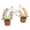 Produto Acabado Transfronteiriço: Planta em Vaso de Flores de Lã Borboleta Artificial, Planta em Vaso Simulado Feita à Mão em Crochê, Ornamento de Decoração de Mesa, Presente