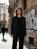 Comércio Exterior Atacado Outono 2025 Novo Estilo Europeu e Americano Moda Casual Listrado Blazer de Ombro Largo
