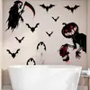 Pegatinas de Pared Temáticas de Halloween con Murciélagos, Arañas, Calabazas, Enredaderas de Rosas, Etc., para Decoración de Fondo Festivo de Tiendas y Hogares