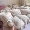 Juego de cuatro piezas de gasa de grado A para maternidad e infantil, sábana y funda de edredón de gasa de doble capa de algodón puro, juego de tres/cuatro piezas para cama individual/doble