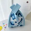 Bolso Chaleco Bolso Chaleco Bolso de Mano Tejido Casual Bolso de Mano Contraste de Color Ajedrez Bolso de Mano Coreano de Lujo Ligero