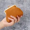 Porta-moedas vintage estilo coreano para mulheres, mini porta-chaves em couro macio, bolsa de moedas com clipe simples, bolsa de armazenamento portátil