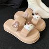 Sandálias Originais Sanrio Ip Joint Cinnamon Dog Femininas de Verão Novas Sandálias Chinelos Slip-On com Solado Macio