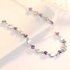 Joyas de mano plateadas Weihua pulsera con forma de corazón para mujer pulsera de cristal de circonita
