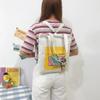 2024 Nova Bolsa Transversal de Lona Estilo Coreano Ins Simples Grande Capacidade Bolsa para Casal Campus Tutoria Bolsa de Mão Desenho Animado