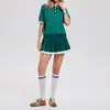 Camiseta Polo Estilo Nuevo Americano Feixian para Mujer, Corte Entallado, Manga Corta, Atuendo Deportivo Primavera Verano